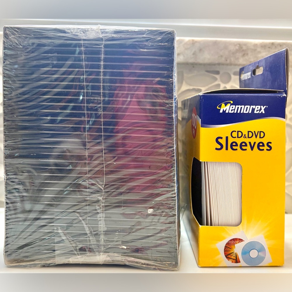 Fuji Slimline Jewel Cases & Memorex CD/DVD Sleeves Pack - Picture 2 of 4